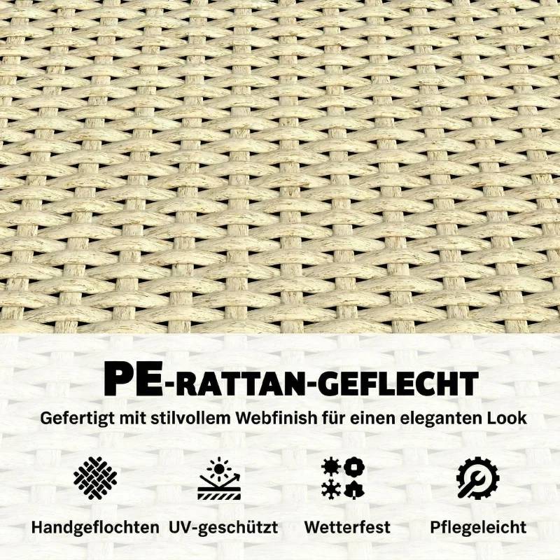 Outsunny Hochbeet mit Rankgitter in Rattan-Optik Pflanzkasten für Kletterpflanzen für Garten, Balkon, 80 x 30 x 163 cm, Beige