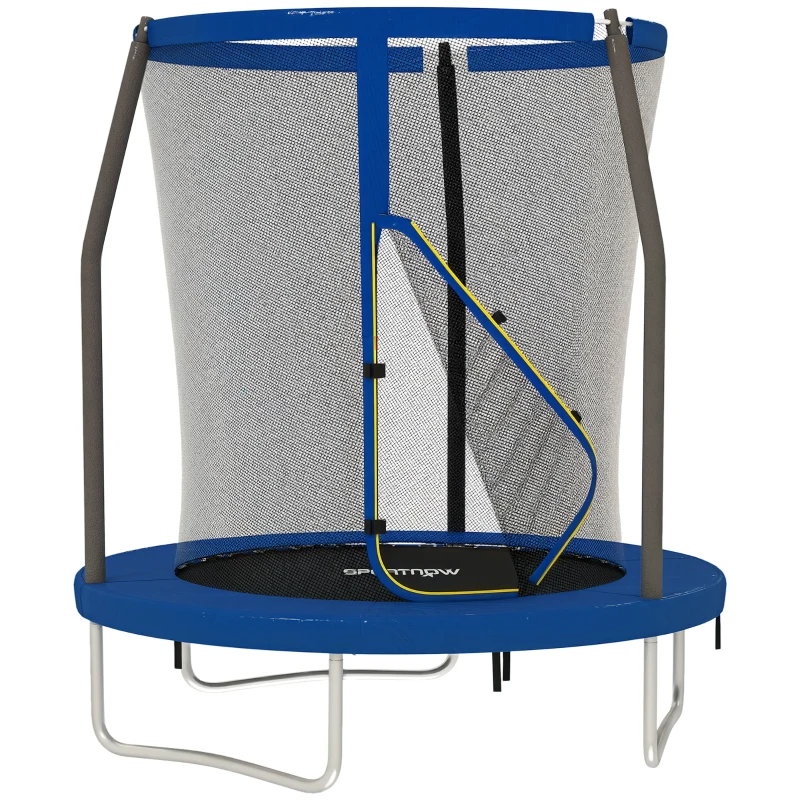 SPORTNOW Cama Elástica Infantil Trampolín para Niños +6 Años con Red de Seguridad Ø183x200 cm Azul