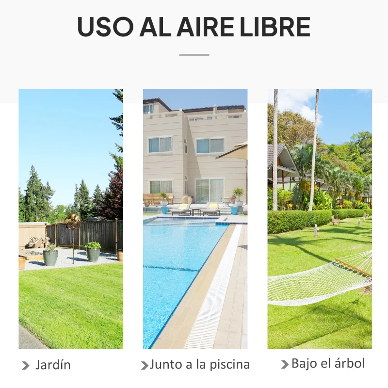 Outsunny Silla Colgante Redondo de Ø60 cm Silla Hamaca Columpio con Cojín y Cuerda de Algodón para Interior y Exterior Carga 120 kg 80x80x42 cm Beige