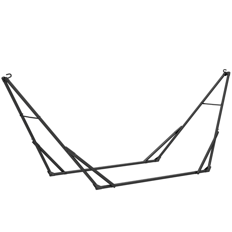 Outsunny Support de Hamac 290 cm, Cadre de Hamac en Acier Pliable, Portable et Réglable avec Sac de Transport, Noir