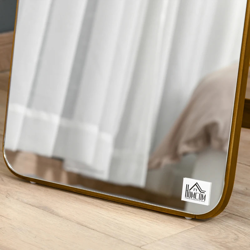 HOMCOM Large rectangular full-length mirror, 37 x 160 cm - freestanding or wall-mounted mirror - for bedroom, living room and dressing room, light walnut