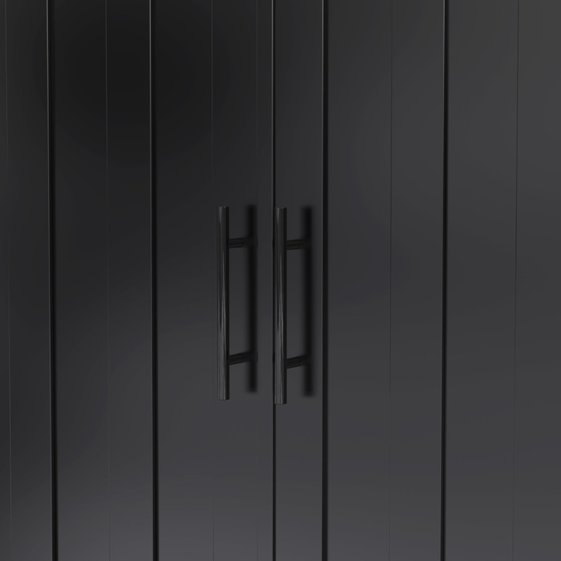 Kücheninsel auf 5 Rädern, ausklappbarer Klapptischplatte, 129x46/71x91,5 cm, Schwarz+Naturfarbe