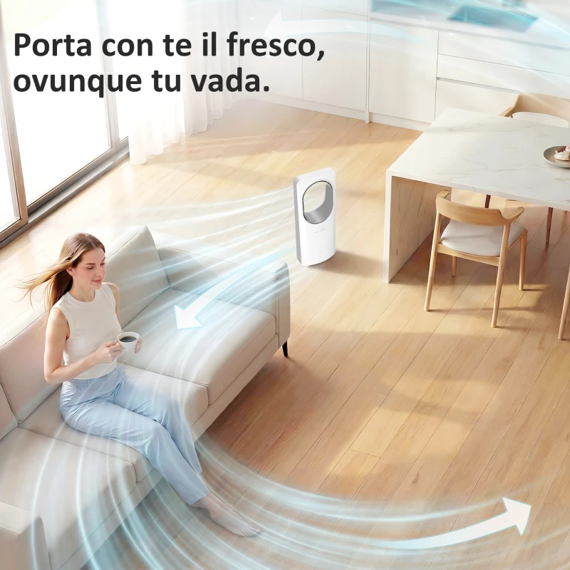 HOMCOM Ventilatore a Torre Senza Pale, Silenzioso 36dB, con Oscillazione a 45°, Luci LED, Telecomando, Bianco