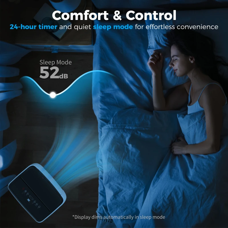 HOMCOM 12000 BTU 5-in-1 Portable Air Conditioner with Cool, Heat, Dehumidifier, Fan, Sleep, WiFi Voice Control, White