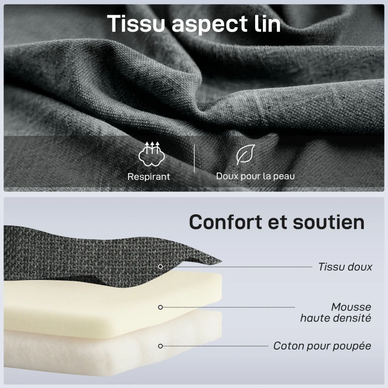 HOMCOM Fauteuil de sol pliable pivotant à 360°, chaise de sol rembourré avec dossier réglable en 5 positions, 58x107x79cm, gris