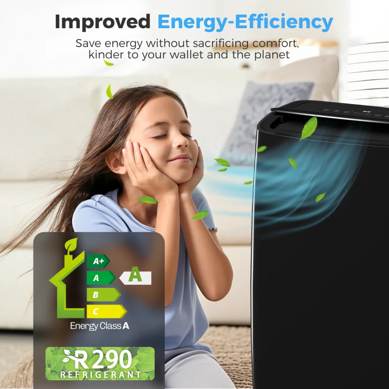 HOMCOM Portable Air Conditioner 14000 BTU, 4-in-1 Air Conditioning Unit, Dehumidifier, Cooling, Fan, Children Lock, 40m²