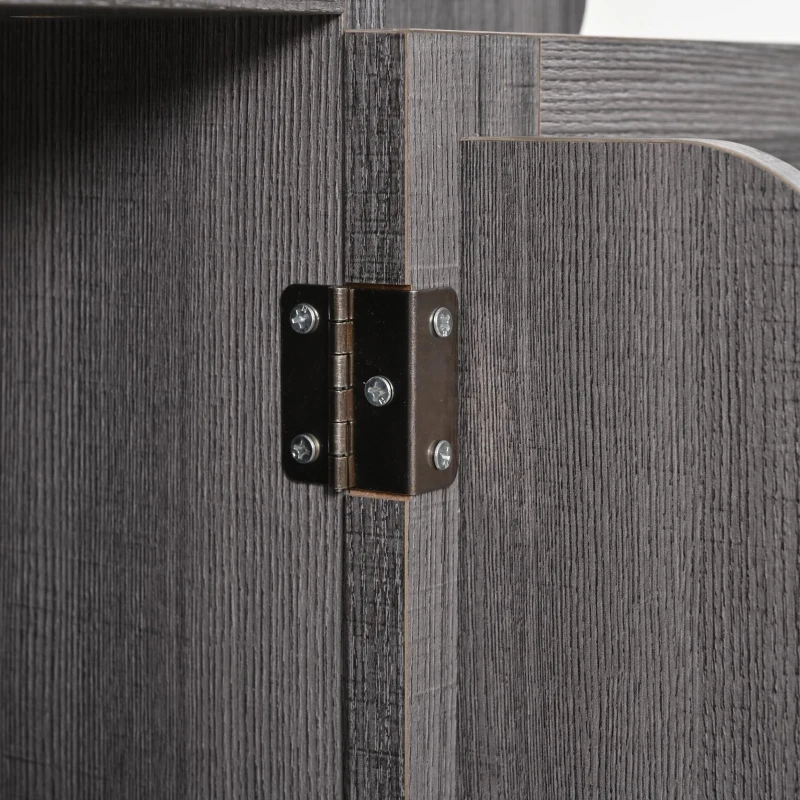 Große Kücheninsel mit 3 Schubladen, Stauraumtüren, verstellbaren Einlegeböden und Handtuchhalter, 139x46/71x91,5 cm, Grau