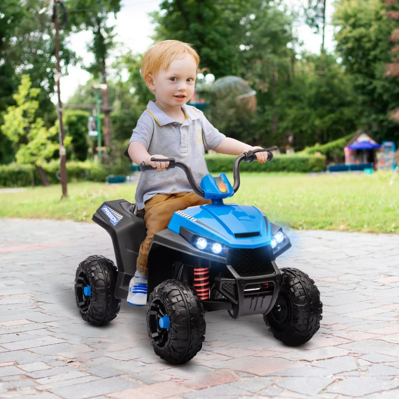 AIYAPLAY Quad électrique enfant 12 V voiture électrique 2 moteurs marche avant et arrière 37-60 mois 85 x 55,5 x 62 cm bleu