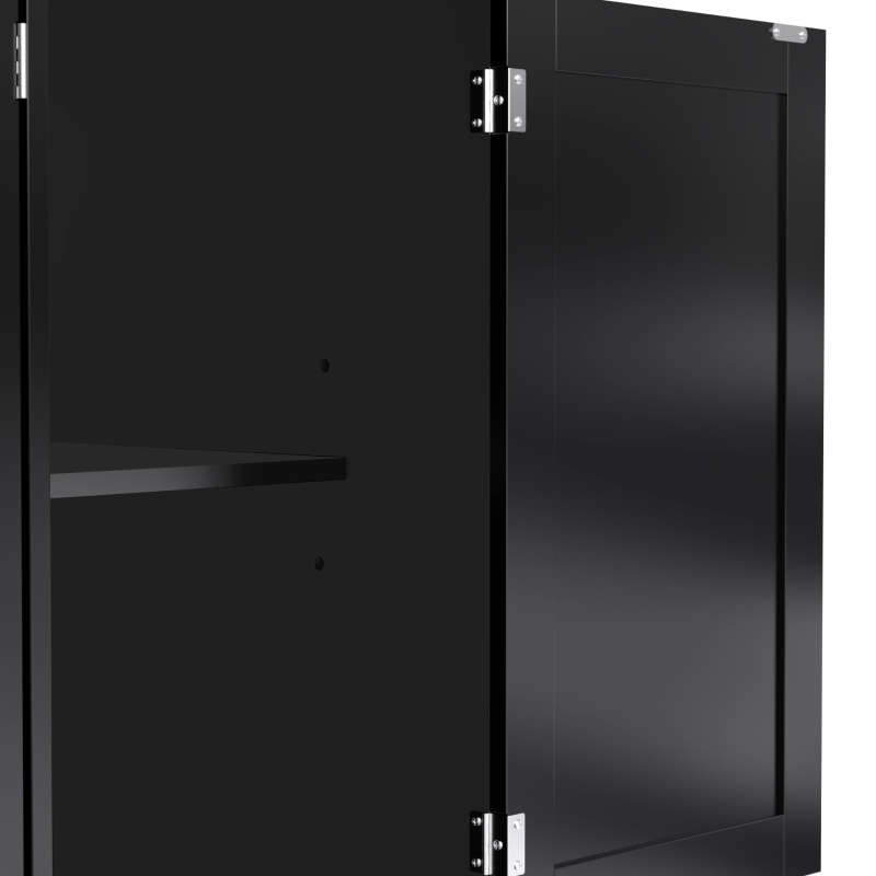 Kücheninsel auf 5 Rädern, ausklappbarer Klapptischplatte, 129x46/71x91,5 cm, Schwarz+Naturfarbe