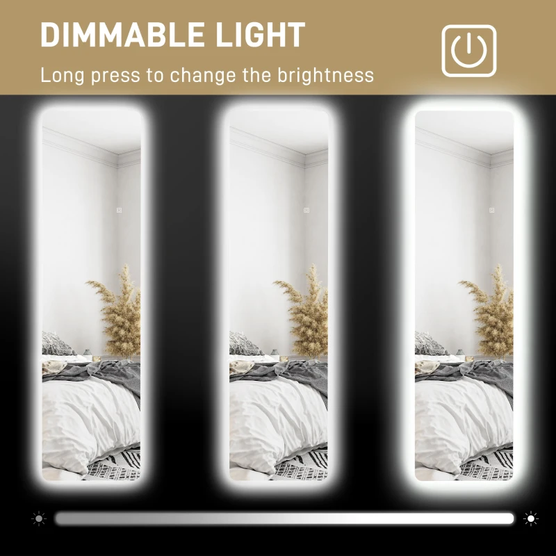 HOMCOM Lustro stojące 150 x 40 cm z oświetleniem LED