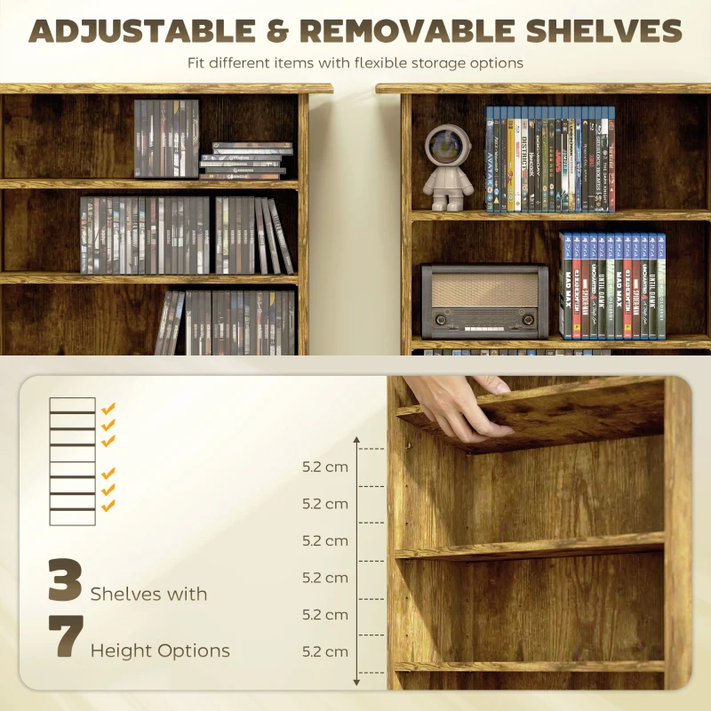 HOMCOM 360 CD Storage Unit - Rustic Brown