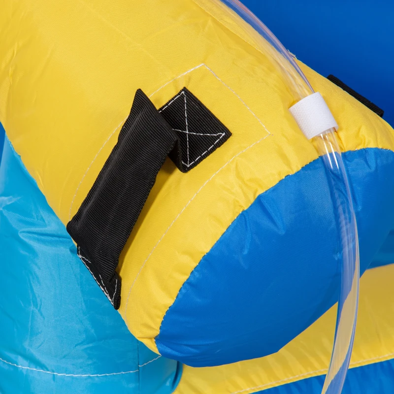 Outsunny 5 in 1 Kids Bouncy Castle Water Slide Large Space Style Inflatable House Trampoline Pool Water Gun Climbing Wall with Air Blower for Kids Age 3-8