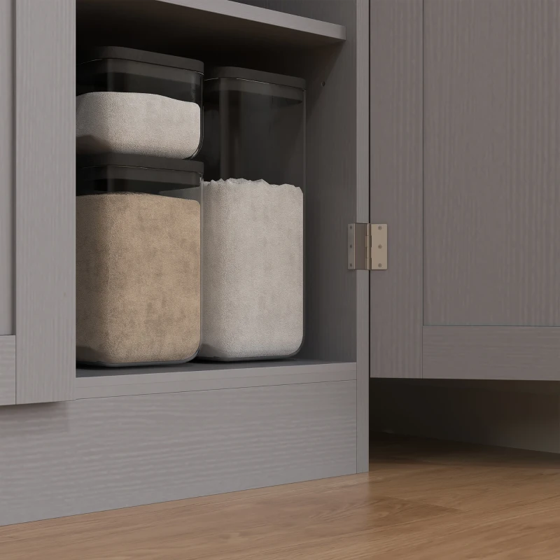 HOMCOM Alacena de Cocina Armario de Almacenaje Multifuncional con 4 Puertas y Estantes Ajustables 60x30x171 cm Gris