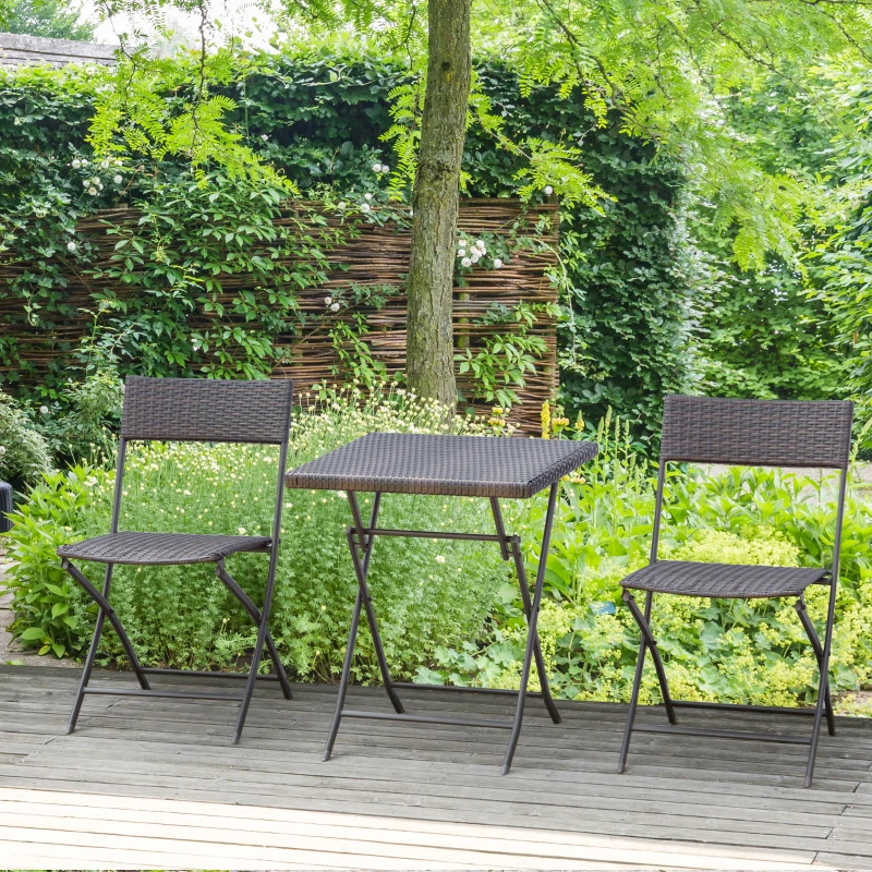Outsunny 2-Seater Rattan Furniture Set - Black