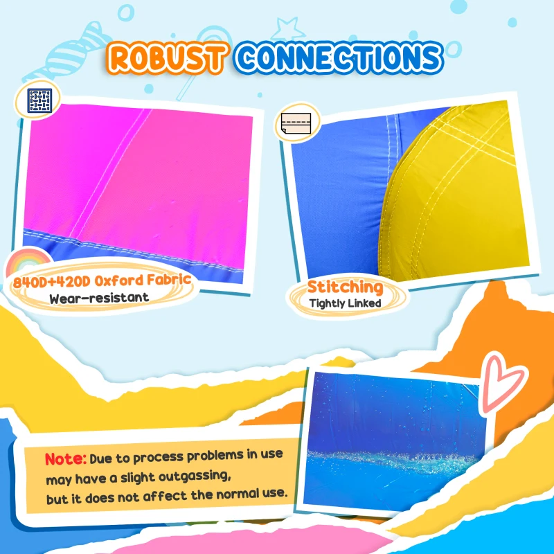 Outsunny 5 in 1 Bouncy Castle, with Blower, for Ages 3-8 Years - Multicoloured