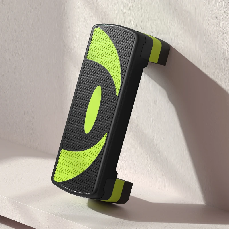 HOMCOM Step de Aeróbic para Fitness Antideslizante con Altura Regulable 3 Niveles 10/15/20 cm Carga 150 kg 80x31x20 cm Verde