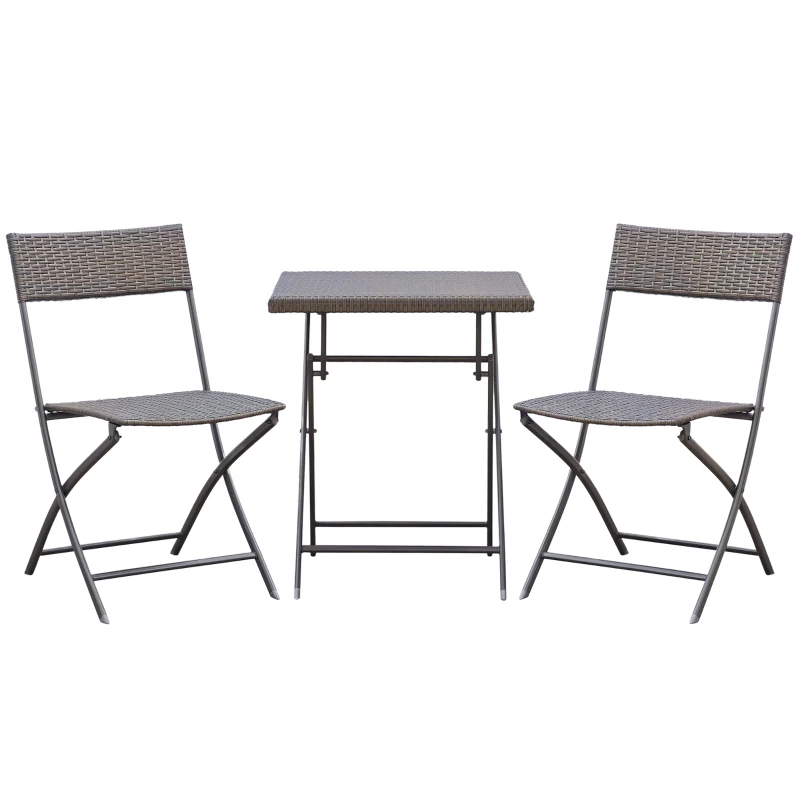 Outsunny 2-Seater Rattan Furniture Set - Black