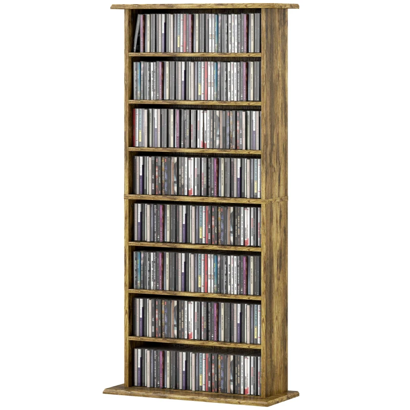 HOMCOM 360 CD Storage Unit - Rustic Brown