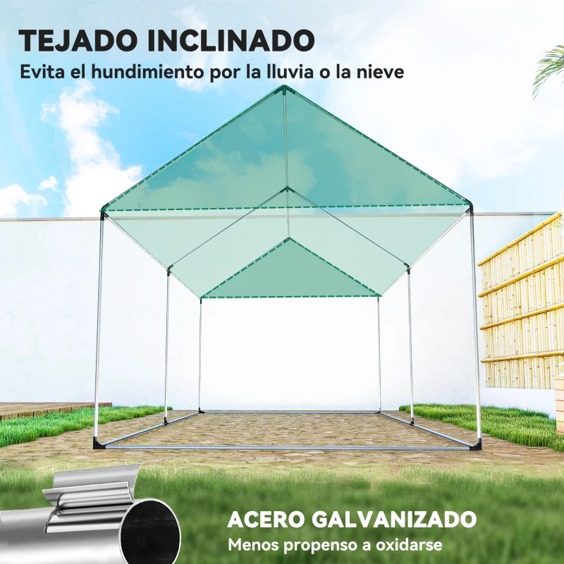 Outsunny Invernadero de Túnel 2x3x2 m con 4 Ventanas de Malla y Puerta con Cremallera Invernadero de Huerto para Jardín Verde