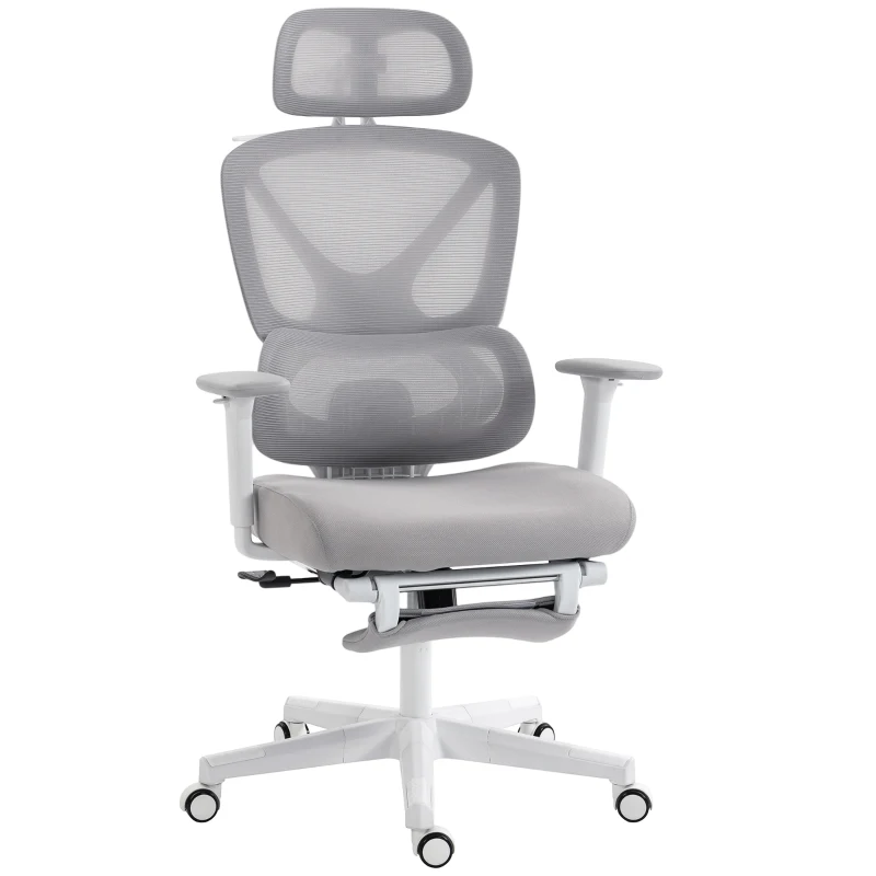 HOMCOM Ergonomic and Adjustable Office Chair - Grey