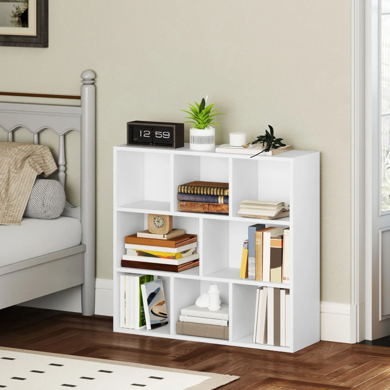 HOMCOM Bibliothèque étagère de rangement 8 compartiments, pour salon chambre à coucher bureau, 74,3x24x80cm, blanc