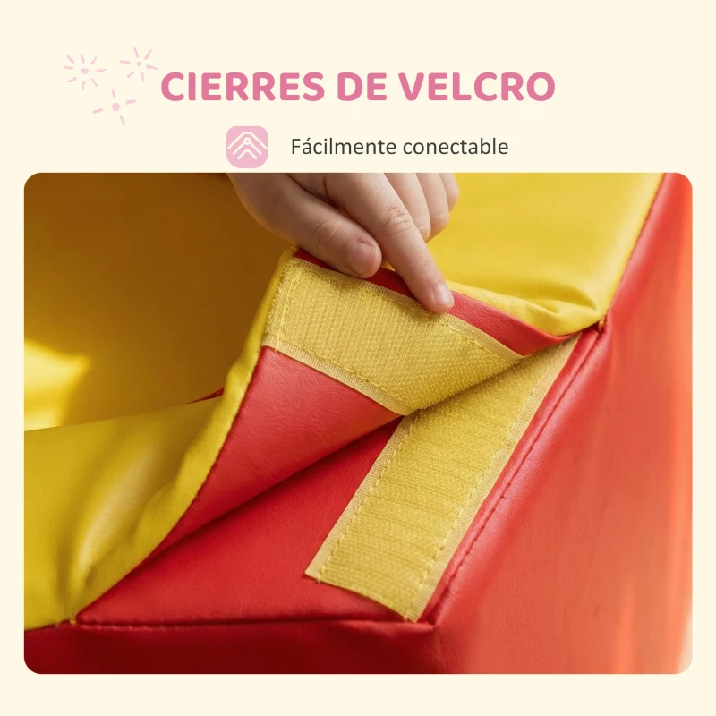 HOMCOM Juego de 6 Bloques de Espuma para Niños de 12-36 Meses Juguete Educativo de Construcción 150x100x24 cm Multicolor