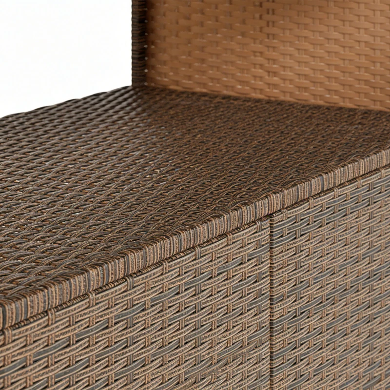 Outsunny Carrinho de Serviço em Rattan com Tampo de Eucalipto FSC, Prateleira, Rodas e Pegador Lateral 95 x 54 x 84 cm