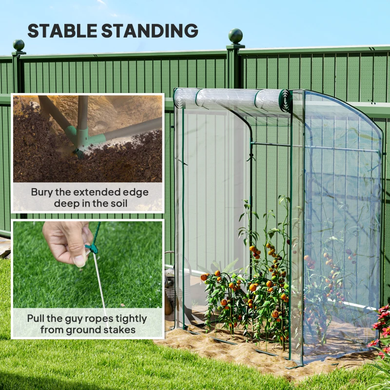 Szklarnia z drzwiami, łukowy dach, stalowa konstrukcja, zimowa