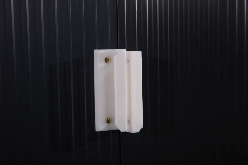 Outsunny Magazie de Depozitare de 11 x 9 din Metal pentru Unelte de Gradina cu Usi Glisante Duble si 4 Orificii de Aerisire(m-13)