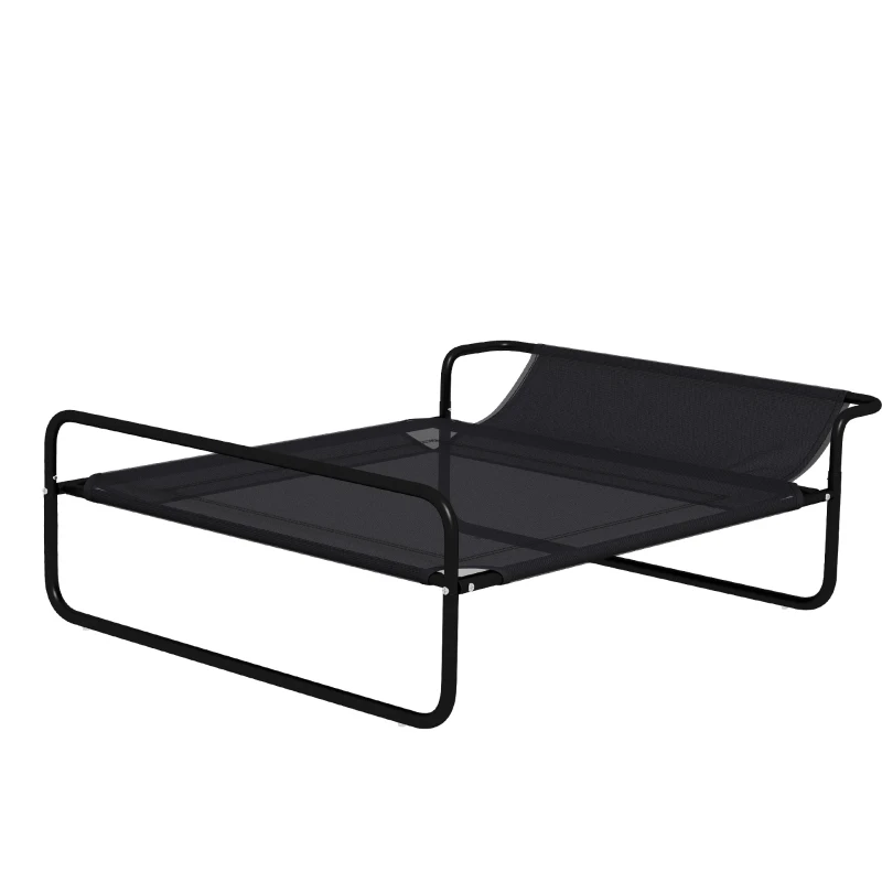 PawHut Raised Pet Bed with Slope Headrest, Washable Breathable Mesh, Foot Pads, for Small, Medium Dogs, 91 x 69 x 29cm