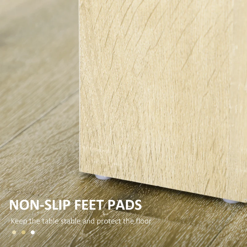 HOMCOM Dining Table for 4-6 People, Kitchen Table with Wood Effect for Dining Room, Oak