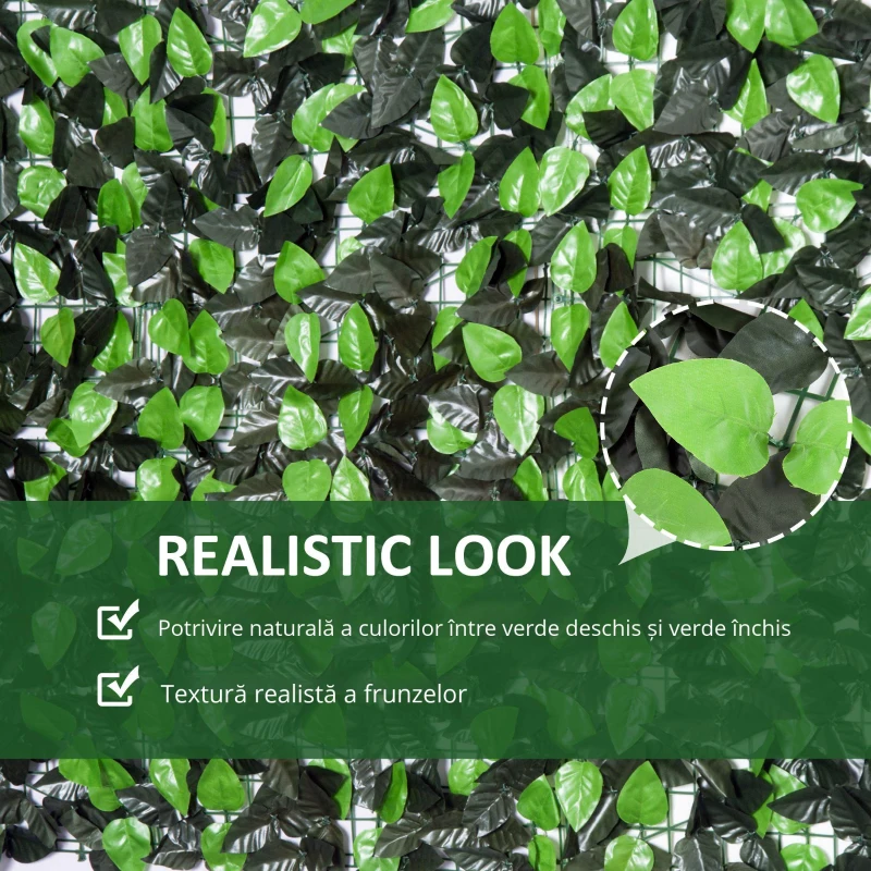 Outsunny Gard Artificial 1,3 m – Rola Verde „Viu Mereu”, Montaj Simplu(m-7)