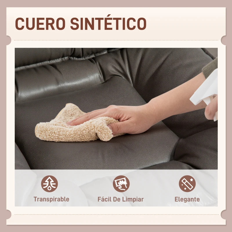 HOMCOM Silla de Oficina Piernas Cruzadas con Asiento Ancho Ruedas Altura Ajustable Doble Acolchado Función Basculante Gris