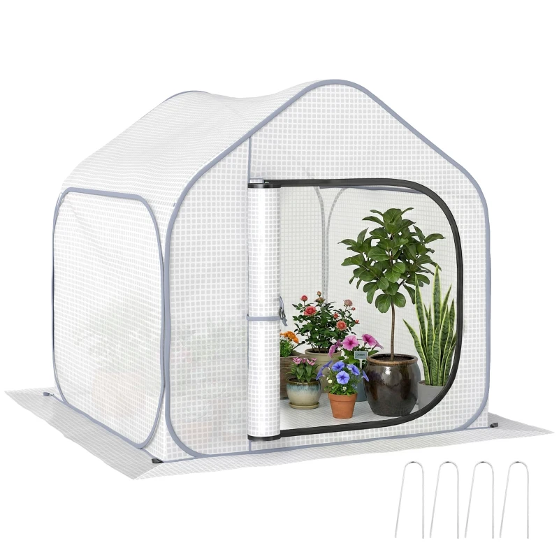 Outsunny 150 x 148cm Pop-Up Greenhouse - White