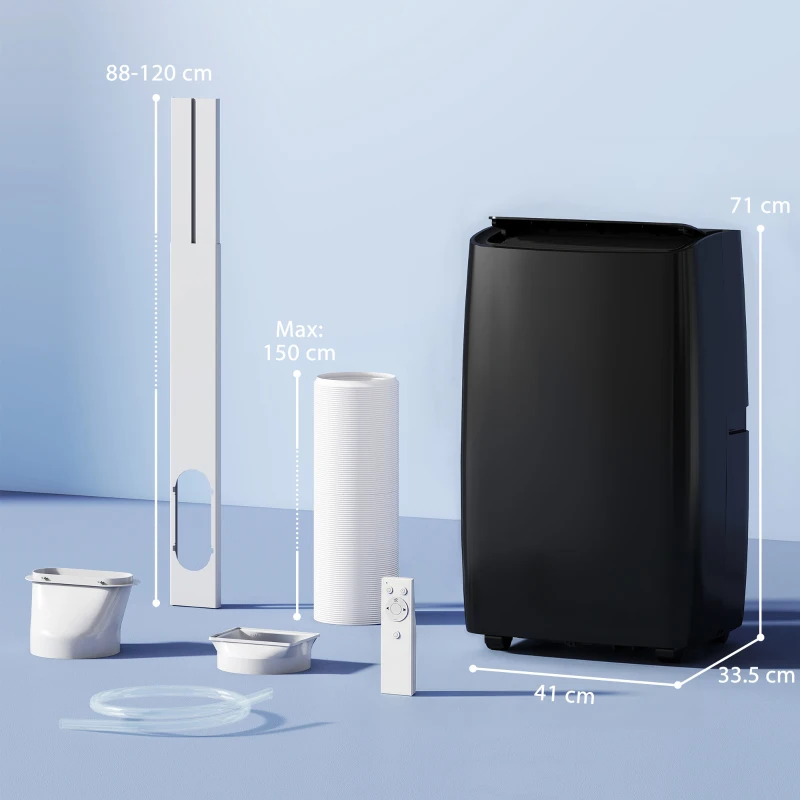 HOMCOM Portable Air Conditioner 14000 BTU, 4-in-1 Air Conditioning Unit, Dehumidifier, Cooling, Fan, Children Lock, 40m²