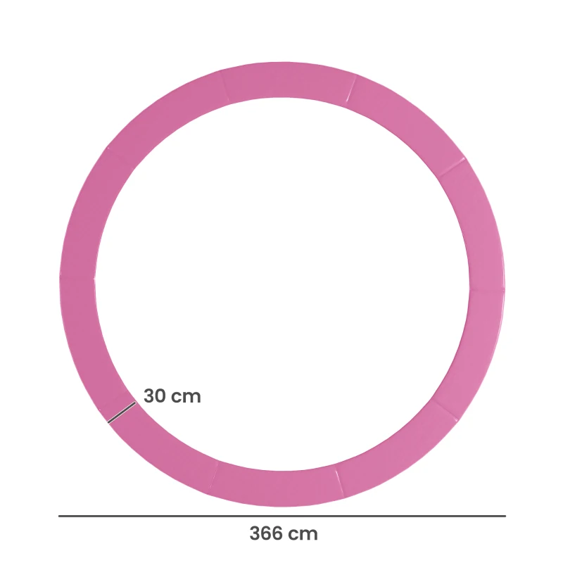 SPORTNOW 12FT Trampoline Spring Cover, Plastic Trampoline Pad Replacement with Elastic Cord, Waterproof, UV Resistant and Tear-Resistant, Pink