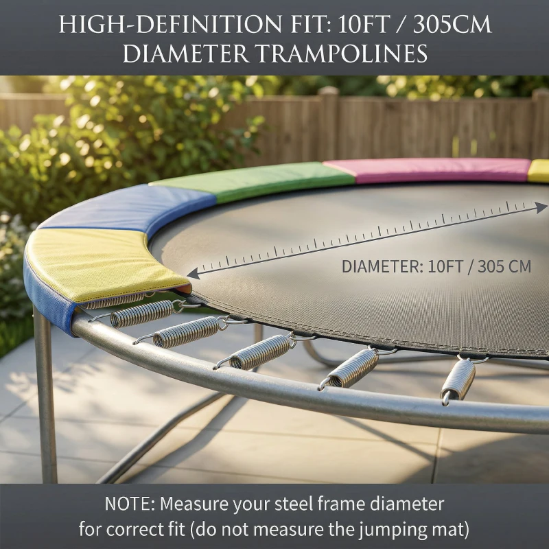 SPORTNOW Husă pentru Trambulină Ø305x30 cm, Pliabilă și Portabilă, din Plastic, PE și Spumă, Multicolor