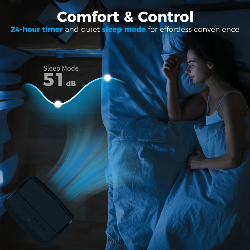 HOMCOM Portable Air Conditioner 12000 BTU, 4-in-1 Air Conditioning Unit, Dehumidifier, Cooling, Fan, Sleep Mode with 2 Speeds