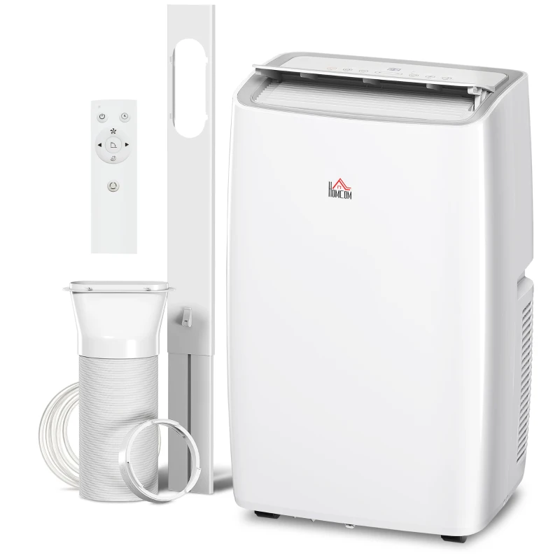 HOMCOM Portable Air Conditioner 12000 BTU, 4-in-1 Air Conditioning Unit, Dehumidifier, Cooling, Fan, Sleep Mode with 2 Speeds, Remote, LED Display, 24H Timer, Window Kit, Child Lock, 35m², Cream
