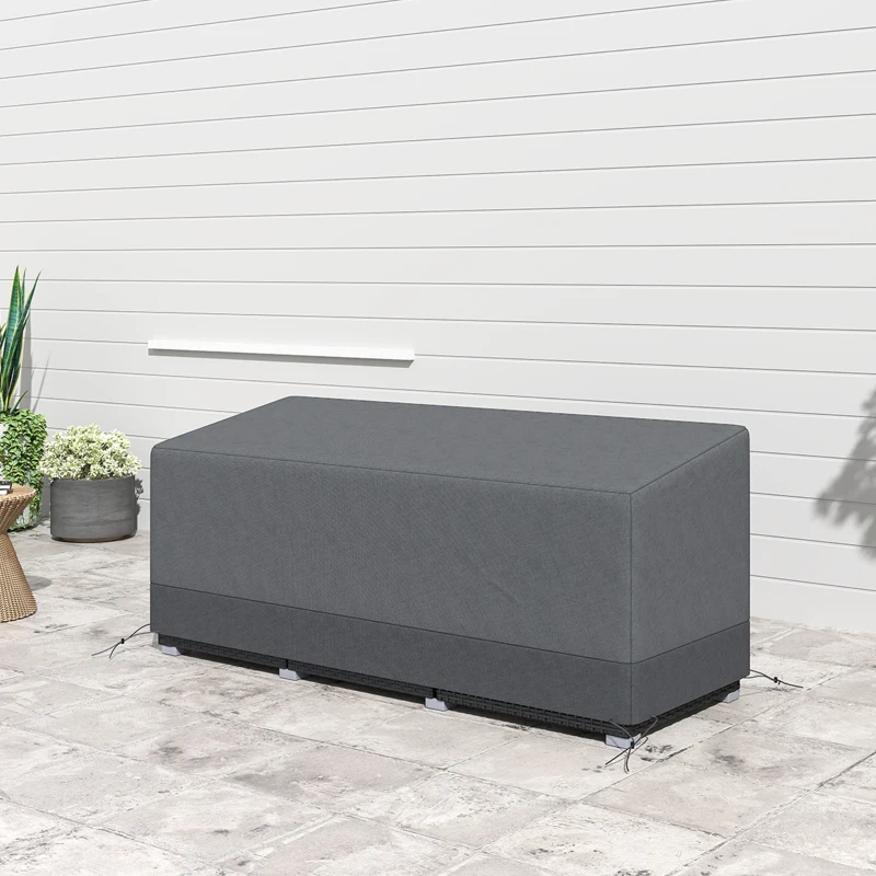 Outsunny Schutzhülle für Gartenmöbel Winterfest Wasserdicht Abdeckung Anti-UV 600D Oxford Gewebe 190,5 x 72 x 76cm Hellgrau
