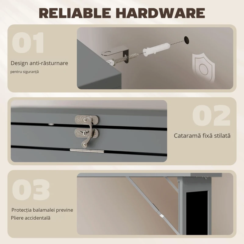 Homcom Birou Pliabil 3-in-1 – Biblioteca, Tabla & Masa Dining, 98×153 cm
