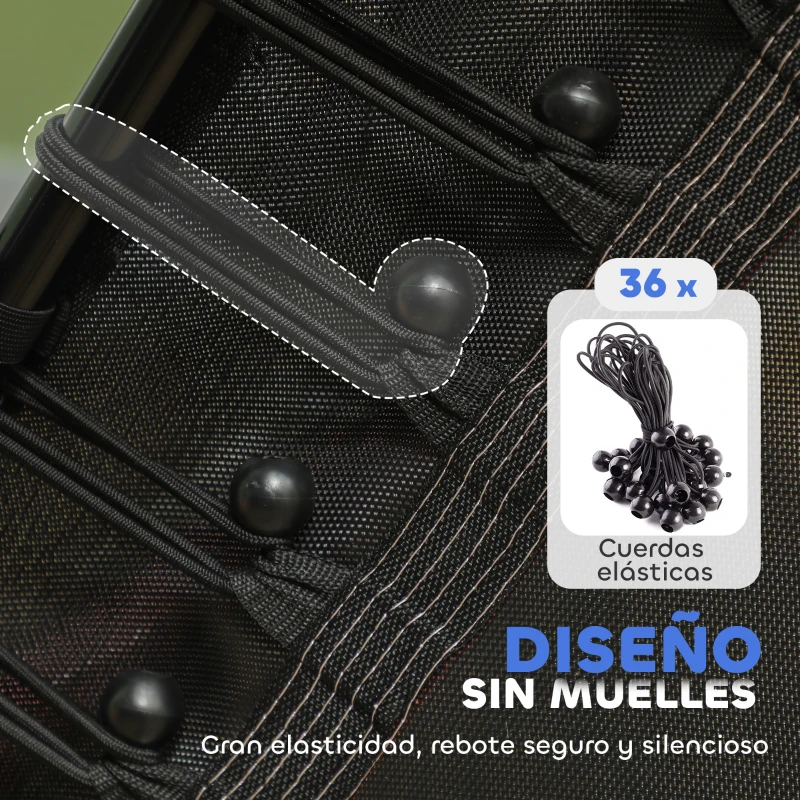 HOMCOM Cama Elástica Infantil Trampolín para Niños +3 Años con Red de Seguridad Ø163,5x190 cm Rojo