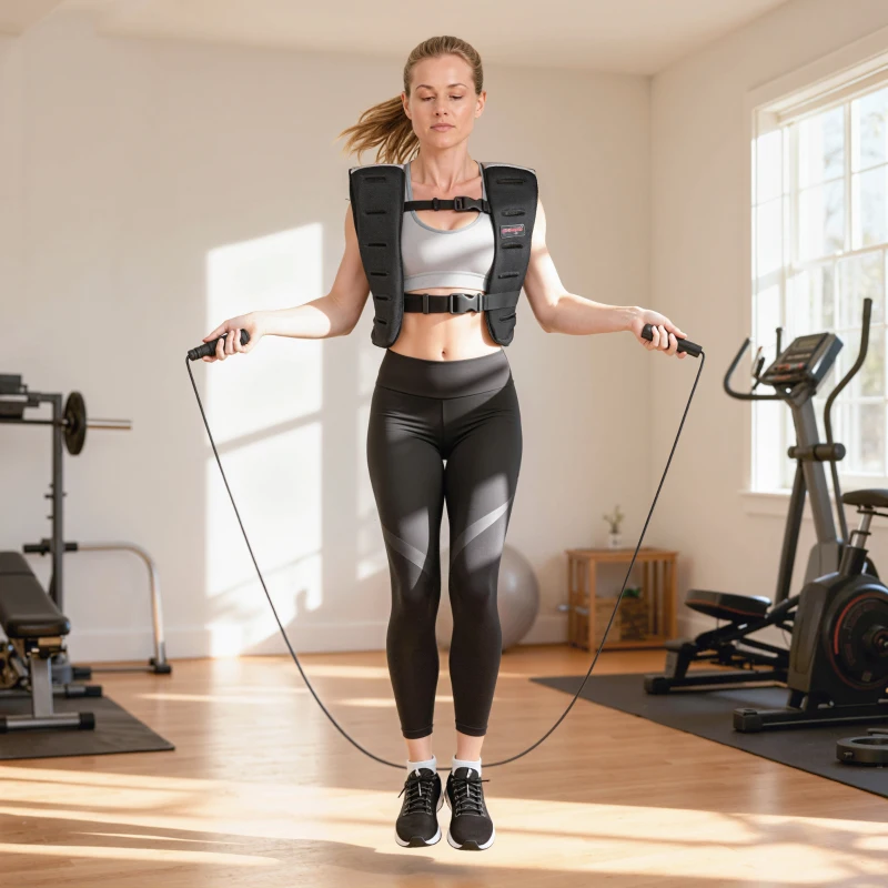 SPORTNOW Chaleco Lastrado 5 kg Transpirable con Correas Ajustables y Bandas Reflectantes para Entrenamiento Fuerza Jogging Negro
