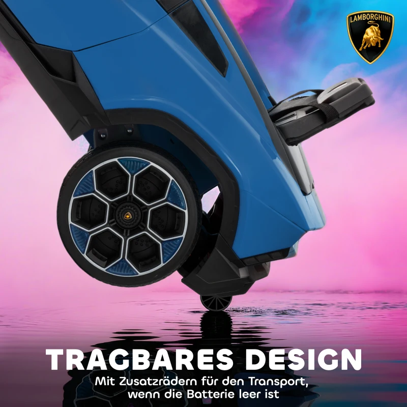 AIYAPLAY Kinder Elektroauto 12V Kinderauto mit 2,4 GHz Fernbedienung, 2 Motor, Hupe, LED, Musik, 101,5 x 49 x 43 cm, Blau