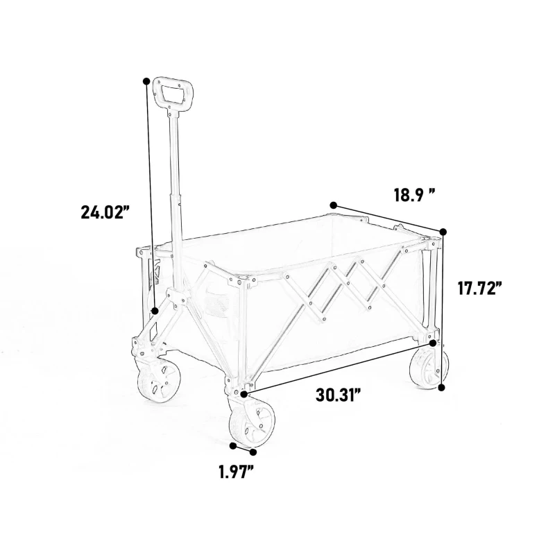 Faltbarer Strand- und Gartenwagen, für Camping, Einkaufen, 66 x 41 x 44,5 cm, Grün