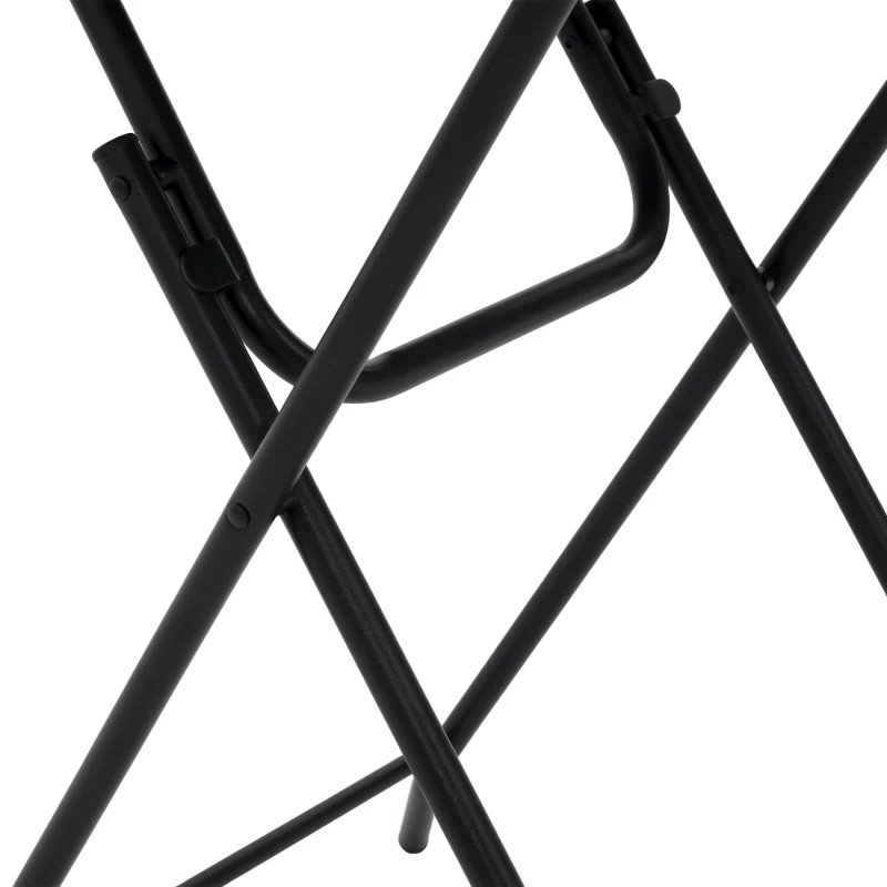 Set bistro pieghevole in 3 pezzi in acciaio, con 2 sedie + 1 tavolo, Nero