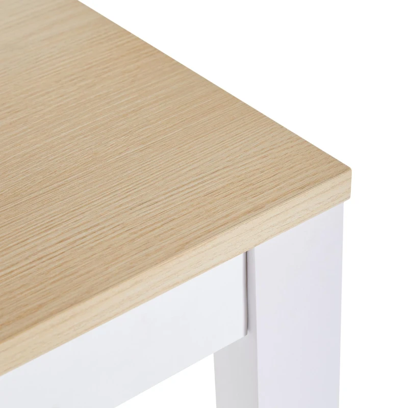 Modern Bar Table with 6 Adjustable Shelves and Storage Cabinet, Extendable Dining Table for 4–6 People, 118-180L x 50W x 94H cm, White