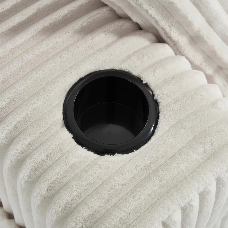 Modular L-Shaped Sectional Sofa with High-Resilience Foam, Plush Corduroy Chaise Lounge for 3 People, 257L x 160W x 80H cm, Beige