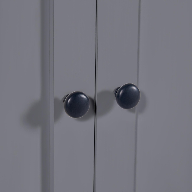 Space‑Saving Dining Table with 6 Adjustable Shelves & Storage Cabinet, Extendable Bar Table for 4–6 People, 118L-180 x 50W x 94H cm, Gray