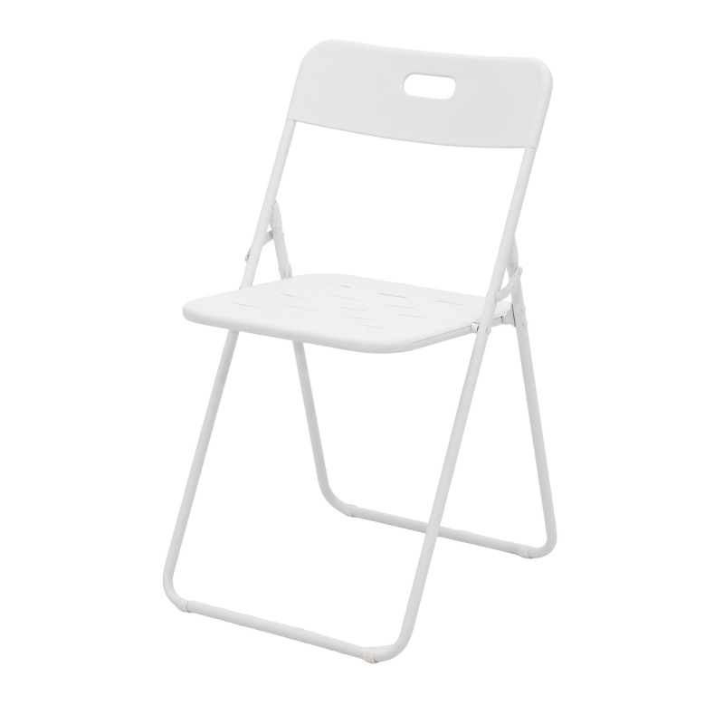 Set bistro pieghevole in 3 pezzi in acciaio, con 2 sedie + 1 tavolo, Bianco